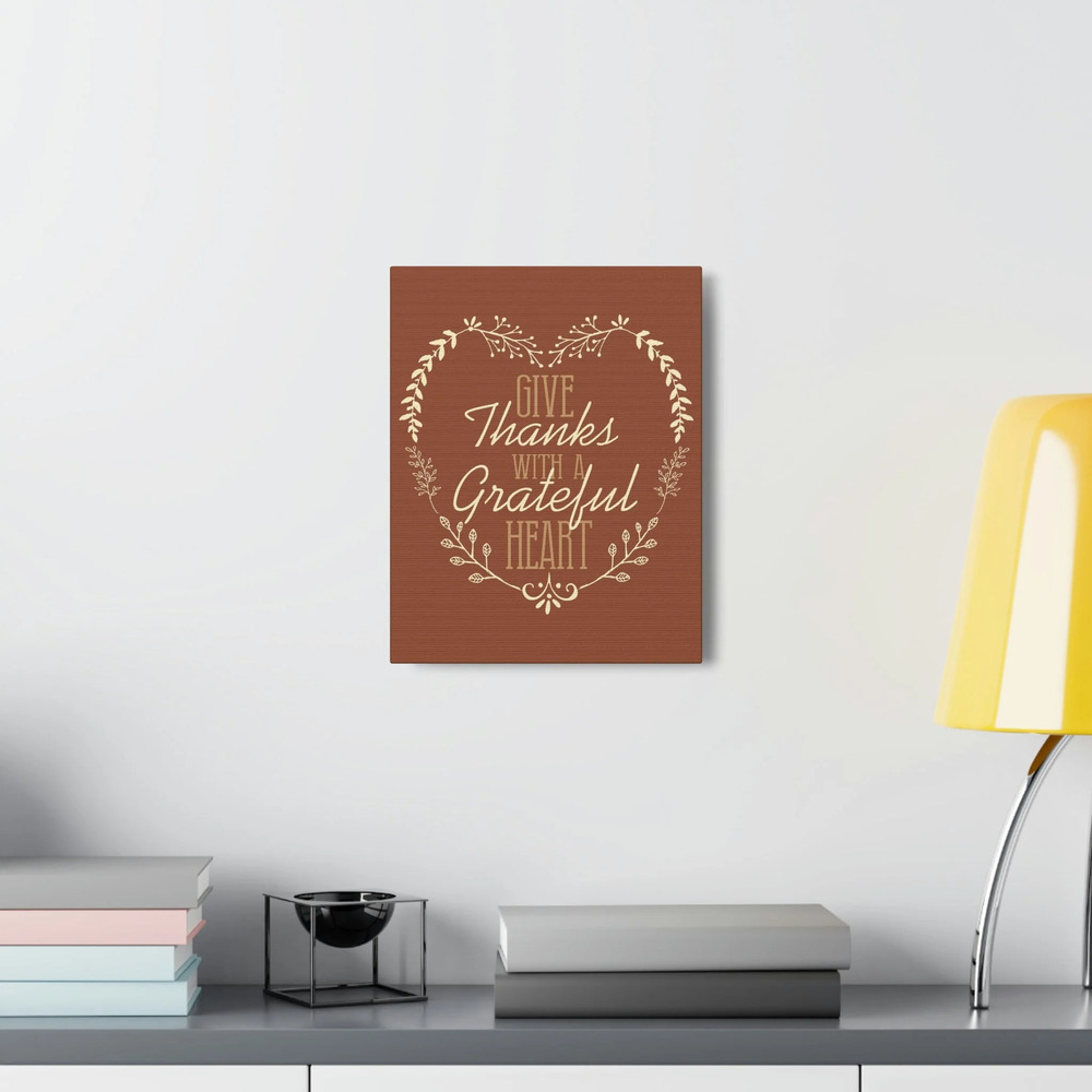 Scripture Walls Grateful Heart 1 Thessalonians 5:18 Red Brown Ready to Hang